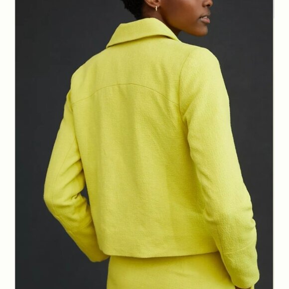 MAEVE by Anthropologie Cropped Yellow Double Breasted Blazer - Picture 3 of 9